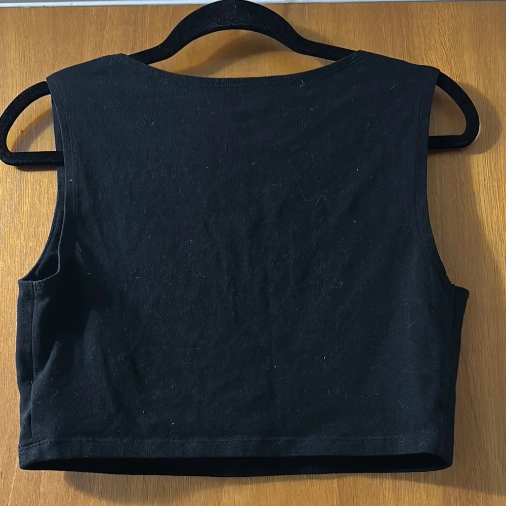 Wild Fable Black Sleeveless Fitted Crop Tank - Picture 2 of 4